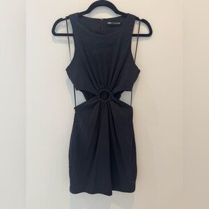 Zara Black Mini Dress with Cut-Out Design